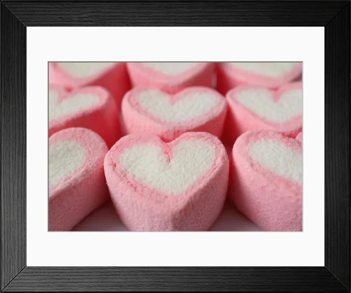 Framed Print : Closed Up Texture of Pastel Pink and White Heart Shaped Marshmallow Candies, Texture Background Framed Print : Closed Up Texture of Pastel Pink and White Heart Shaped Marshmallow Candies, Texture Background