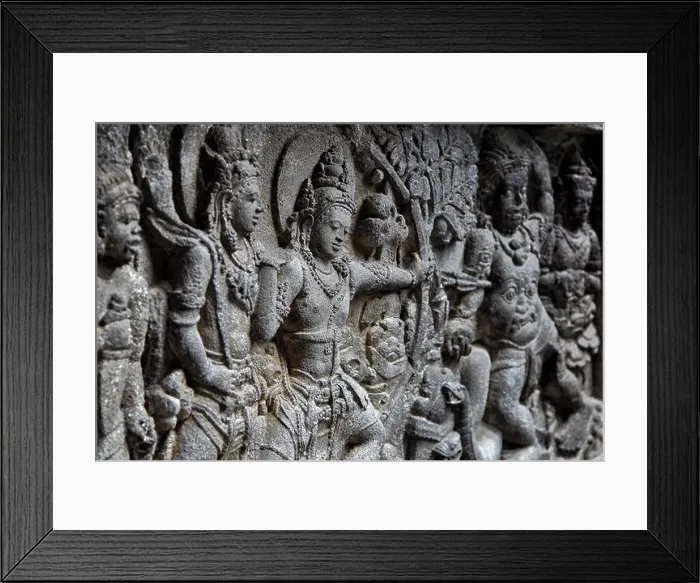 Framed Print : Relief in Candi Prambanan, Prambanan Temple, Yogyakarta, Central Java Indonesia Framed Print : Relief in Candi Prambanan, Prambanan Temple, Yogyakarta, Central Java Indonesia