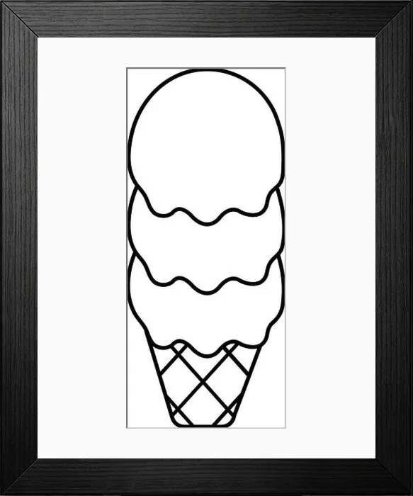 Framed Print : Three balls ice cream icon, outline line style Framed Print : Three balls ice cream icon, outline line style