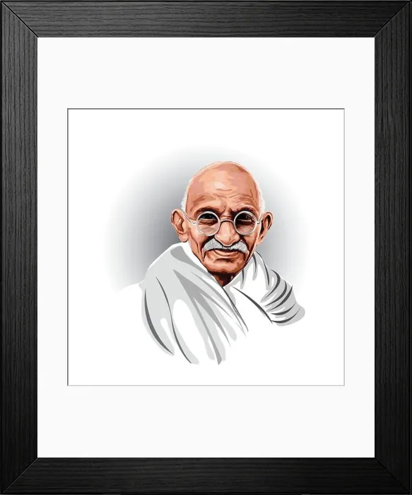 Framed Print : Vector portrait of Mahatma Gandhi Framed Print : Vector portrait of Mahatma Gandhi