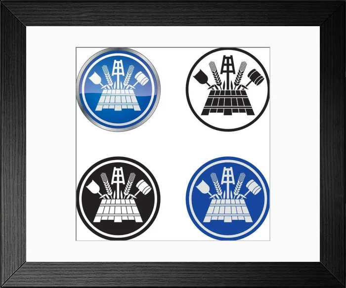 Framed Print : Traditional Beer Brewer's Guild Vector Symbol, four variations Framed Print : Traditional Beer Brewer's Guild Vector Symbol, four variations