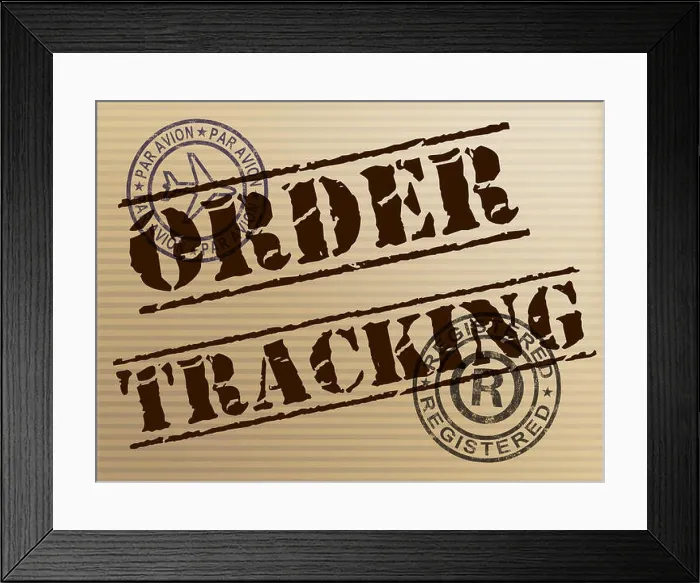 Framed Print : Order tracking enables checking the status of an order. Find delivery time or date - 3d illustration Framed Print : Order tracking enables checking the status of an order. Find delivery time or date - 3d illustration