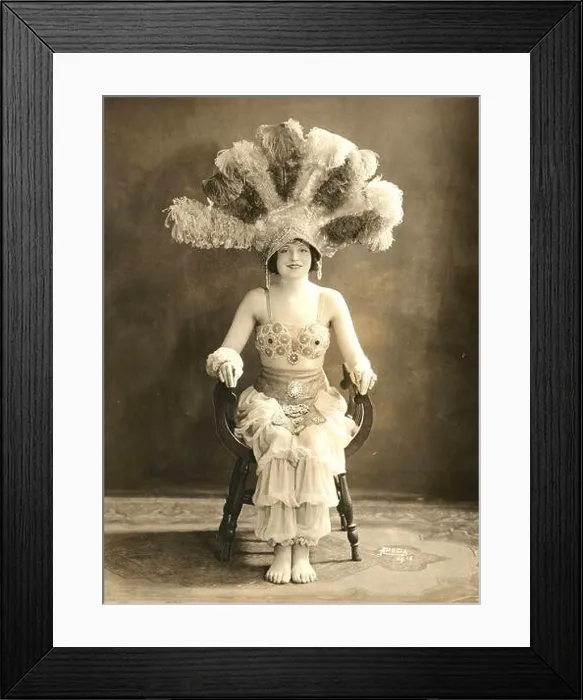 Framed Print : Vaudeville actress Bessie Bromley in eye catching costume - 1924 Framed Print : Vaudeville actress Bessie Bromley in eye catching costume - 1924