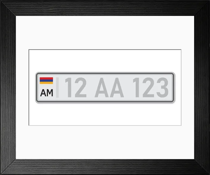 Framed Print : Car number plate. Vehicle registration license of Armenia. European Standard sizes Framed Print : Car number plate. Vehicle registration license of Armenia. European Standard sizes