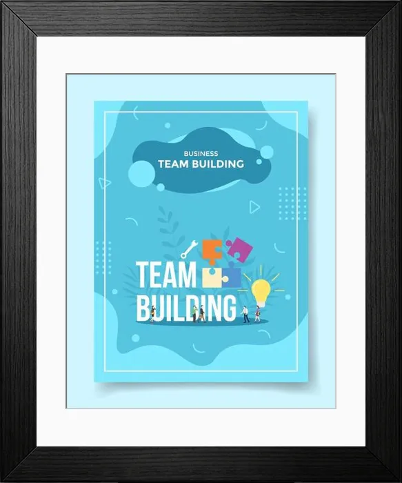 Framed Print : business team building people around word team building piece puzzle wrench bright bulb lamp for template of banners Framed Print : business team building people around word team building piece puzzle wrench bright bulb lamp for template of banners