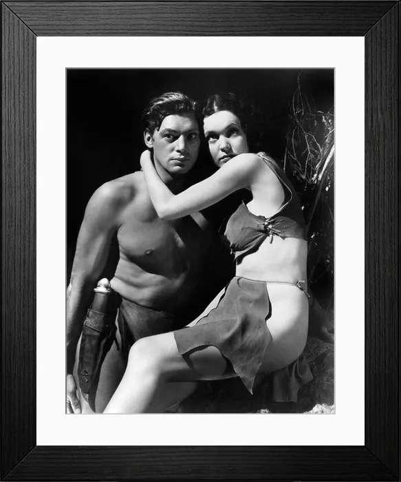 Framed Print : Johnny, Weissmuller and Maureen, O'Sullivan pictured as Tarzan and Jane Framed Print : Johnny, Weissmuller and Maureen, O'Sullivan pictured as Tarzan and Jane