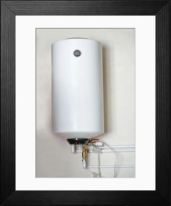 Framed Print : Electric water heater boiler on the wall in the house Framed Print : Electric water heater boiler on the wall in the house