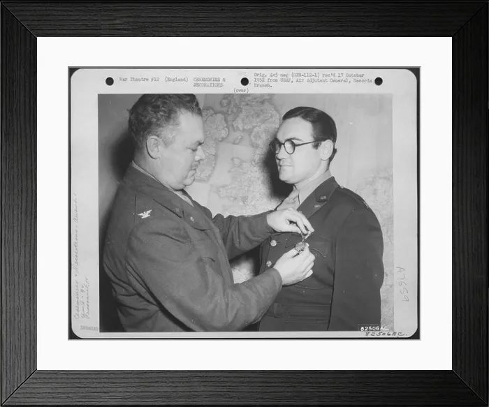 Framed Print : Colonel Jones, 9Th Troop Carrier Command Presents The Air Medal To Capt
