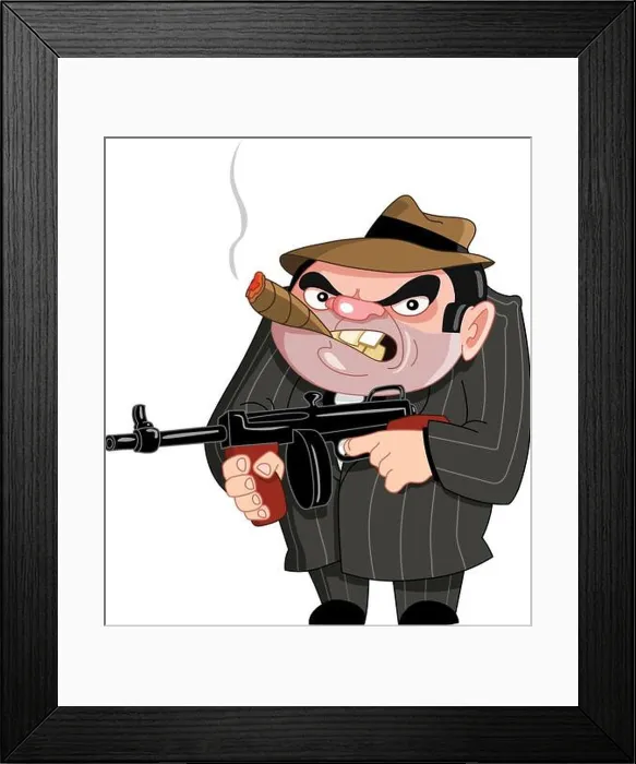 Framed Print : Tough gangster ready to shoot Framed Print : Tough gangster ready to shoot