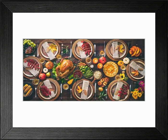 Framed Print : Thanksgiving celebration traditional dinner Framed Print : Thanksgiving celebration traditional dinner