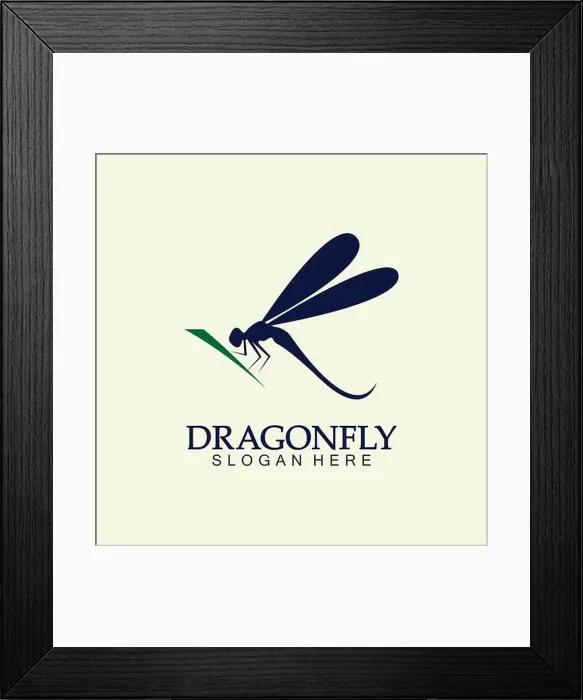 Framed Print : Dragonfly Logo Vector icon illustration design template Framed Print : Dragonfly Logo Vector icon illustration design template
