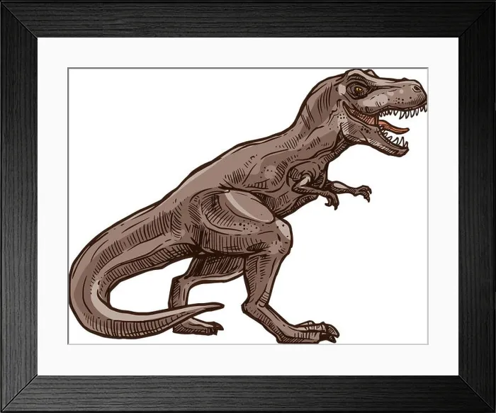 Framed Print : T-rex dinosaur isolated prehistoric animal sketch. Vector tyrannosaurus, raptor triceratops wildlife dino Framed Print : T-rex dinosaur isolated prehistoric animal sketch. Vector tyrannosaurus, raptor triceratops wildlife dino