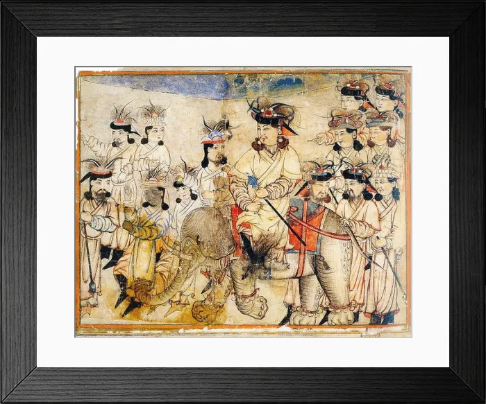 Framed Print : Iran / Persia: Ilkhan on elephant back