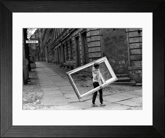 Framed Print : Germany, Berlin, 2 April, 1988: Choriner Strasse, Prenzlauer Berg, child with window Framed Print : Germany, Berlin, 2 April, 1988: Choriner Strasse, Prenzlauer Berg, child with window