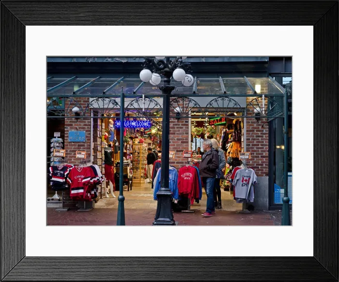 Framed Print : People shopping at one of the tourist shops the Gastown neighbourhood of Vancouver Framed Print : People shopping at one of the tourist shops the Gastown neighbourhood of Vancouver