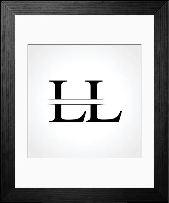 Framed Print : Initial LL letter Logo Design vector Template. Abstract Black Letter LL logo Design Framed Print : Initial LL letter Logo Design vector Template. Abstract Black Letter LL logo Design