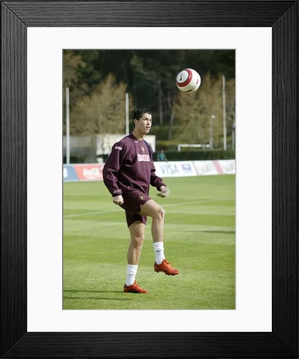 Framed Print : Cristiano Ronaldo during a training session two days before a friendly match with Canada
