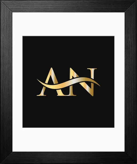 Framed Print : Letter AN Logo Sign Design Template. AN, A N Letter Logo Modern, Flat, Minimalist, Business, Company Template Framed Print : Letter AN Logo Sign Design Template. AN, A N Letter Logo Modern, Flat, Minimalist, Business, Company Template