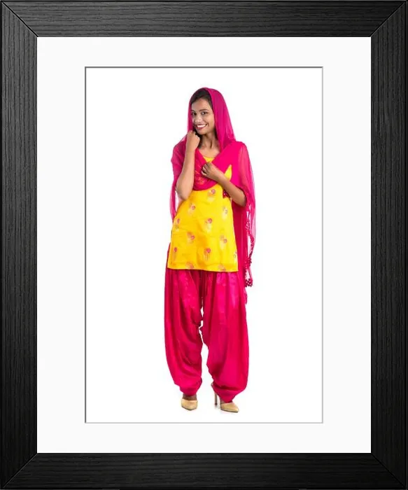 Framed Print : Beautiful Indian traditional girl posing on white background Framed Print : Beautiful Indian traditional girl posing on white background