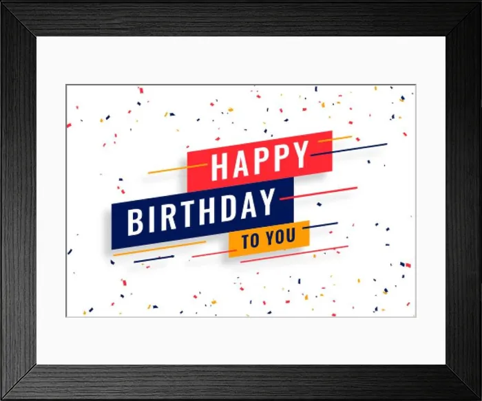 Framed Print : happy birthday wishes celebration card design Framed Print : happy birthday wishes celebration card design