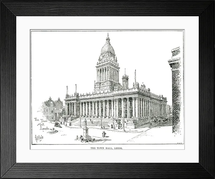 Framed Print : Leeds Town Hall was built between 1853 and 1858 in Park Lane (now The Headrow) Framed Print : Leeds Town Hall was built between 1853 and 1858 in Park Lane (now The Headrow)