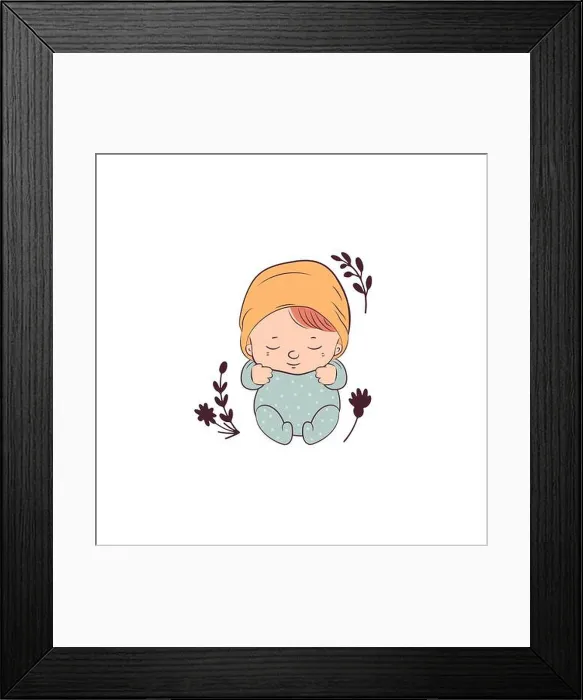 Framed Print : Cute sleeping newborn baby. Ideal for cards Framed Print : Cute sleeping newborn baby. Ideal for cards