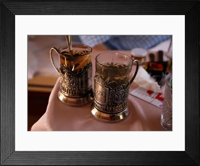 Framed Print : Drinking tea on a train in Russia Framed Print : Drinking tea on a train in Russia