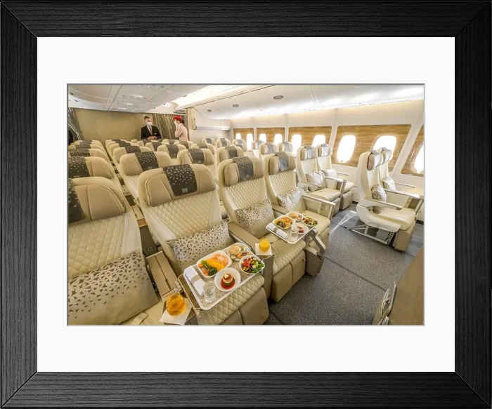 Framed Print : Premium Economy Class, Essen, Airbus A380