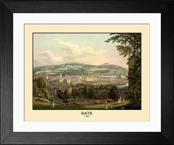 Framed Print : 18th century view of Bath, England Framed Print : 18th century view of Bath, England