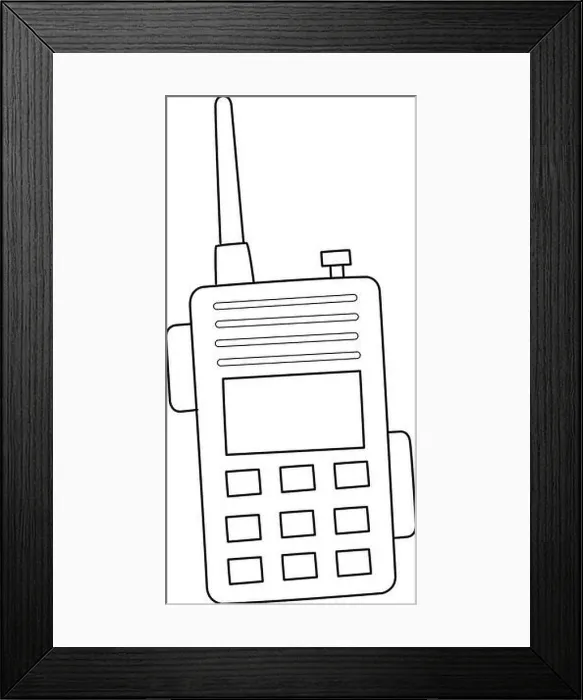 Framed Print : Radio Walkie Talkie Isolated Coloring Page Framed Print : Radio Walkie Talkie Isolated Coloring Page
