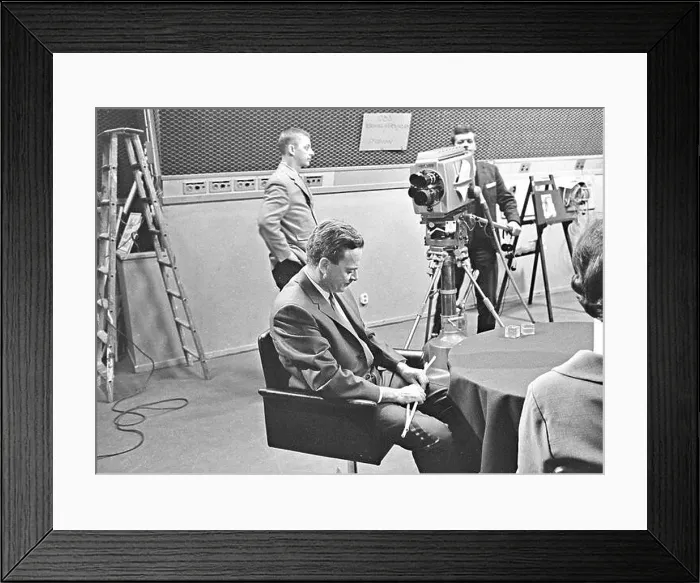 Framed Print : Nobel prize winner 1965. Prof. Richard Feynman ( u.s.a. (Physics). Recording at swedish television in stockholm Framed Print : Nobel prize winner 1965. Prof. Richard Feynman ( u.s.a. (Physics). Recording at swedish television in stockholm