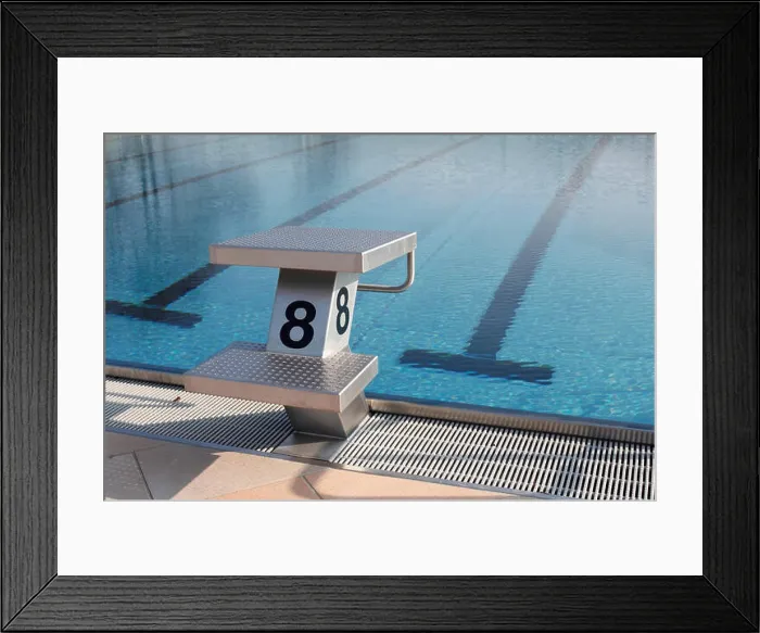 Framed Print : Indoor swimming pool diving board Framed Print : Indoor swimming pool diving board