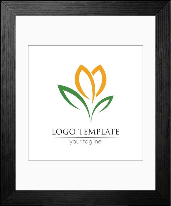 Framed Print : flower tulip logo vector illustration design template Framed Print : flower tulip logo vector illustration design template