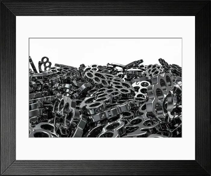 Framed Print : 3D render of chrome knuckle dusters Framed Print : 3D render of chrome knuckle dusters