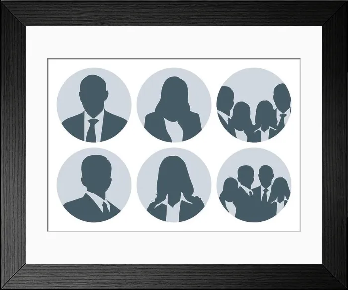 Framed Print : Business People Picture Placeholder Set Framed Print : Business People Picture Placeholder Set