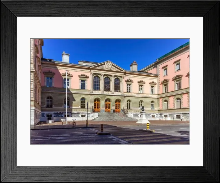Framed Print : Bastions University building front facade by day, Geneva, Switzerland Framed Print : Bastions University building front facade by day, Geneva, Switzerland