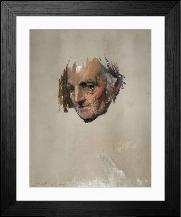 Framed Print : Head Of An Old Man, 1871 By Frank Holl, Oil Painting, Portrait, Male, Study Framed Print : Head Of An Old Man, 1871 By Frank Holl, Oil Painting, Portrait, Male, Study