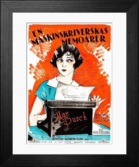 Framed Print : En maskinskriverskas memoarer - Bread (MGM, 1924). Swedish film poster - Mae Busch Framed Print : En maskinskriverskas memoarer - Bread (MGM, 1924). Swedish film poster - Mae Busch
