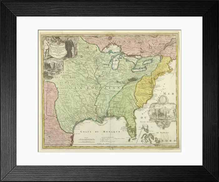 Framed Print : Map of Louisiana (Mississippi) Framed Print : Map of Louisiana (Mississippi)
