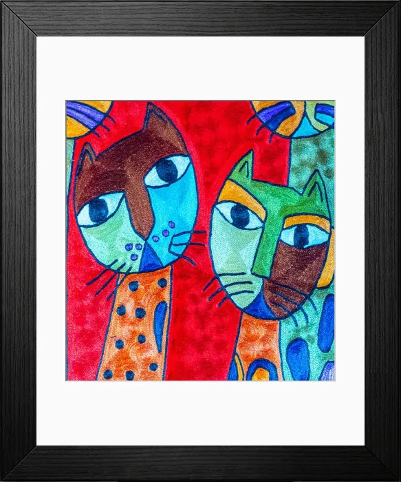 Framed Print : Modern Art Needlepoint, Greek Island Embrodery Framed Print : Modern Art Needlepoint, Greek Island Embrodery