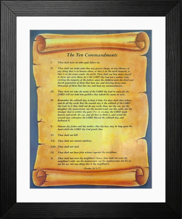 Framed Print : 10 Commandments poster Framed Print : 10 Commandments poster