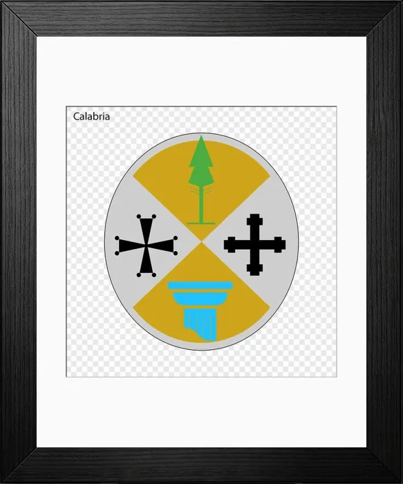 Framed Print : Emblem of Calabria, province of Italy. Vector illustration Framed Print : Emblem of Calabria, province of Italy. Vector illustration