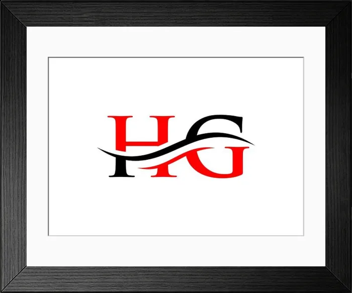 Framed Print : Creative HG letter with luxury concept. Modern HG Logo Design for business and company identity Framed Print : Creative HG letter with luxury concept. Modern HG Logo Design for business and company identity