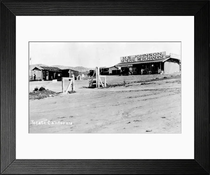 Framed Print : English: Tecate, CA border crossing in 1919. Postcard is postmarked 1919 1601 Tecate border crossing 1919 Framed Print : English: Tecate, CA border crossing in 1919. Postcard is postmarked 1919 1601 Tecate border crossing 1919