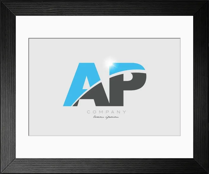 Framed Print : combination letter ap ap in grey blue color alphabet logo icon design suitable for a company or business Framed Print : combination letter ap ap in grey blue color alphabet logo icon design suitable for a company or business