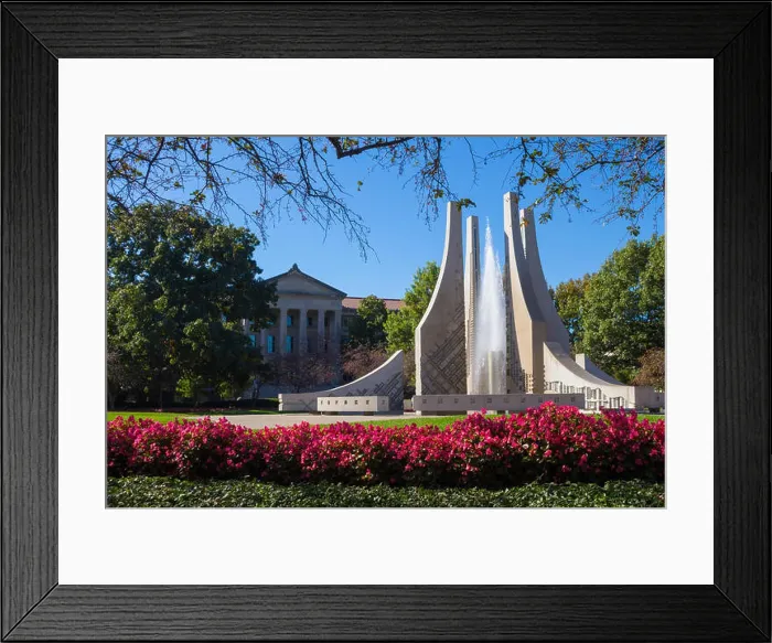 Framed Print : Purdue Engineering Fountain with Hovde Hall in background Framed Print : Purdue Engineering Fountain with Hovde Hall in background