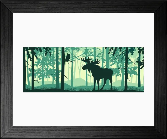 Framed Print : Horizontal banner of forest landscape