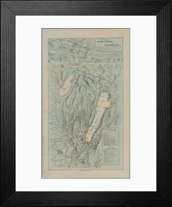 Framed Print : Roundabout Richfield Springs and Cooperstown Richfield Springs and Cooperstown Cartographic Framed Print : Roundabout Richfield Springs and Cooperstown Richfield Springs and Cooperstown Cartographic
