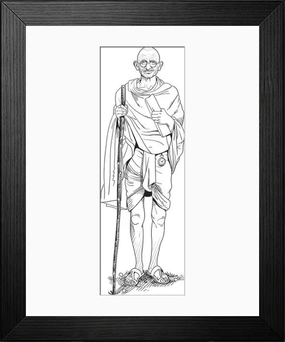 Framed Print : Mohandas Karamchand Gandhi was an Indian lawyer, anti-colonial nationalist, and political ethicist. Vector Framed Print : Mohandas Karamchand Gandhi was an Indian lawyer, anti-colonial nationalist, and political ethicist. Vector