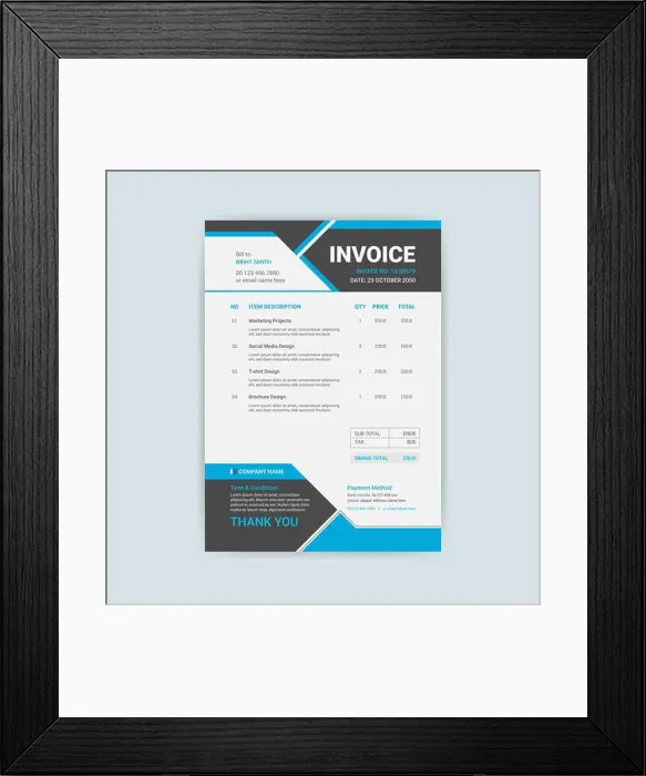 Framed Print : Professional creative simple Business and corporate modern invoice template design Framed Print : Professional creative simple Business and corporate modern invoice template design
